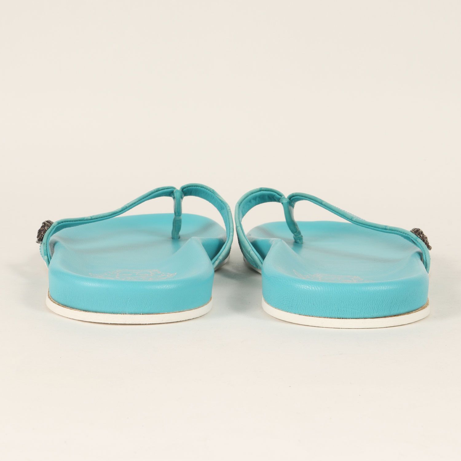 VERSACE ヴェルサーチ 立体ロゴ バロック柄 スライド サンダル