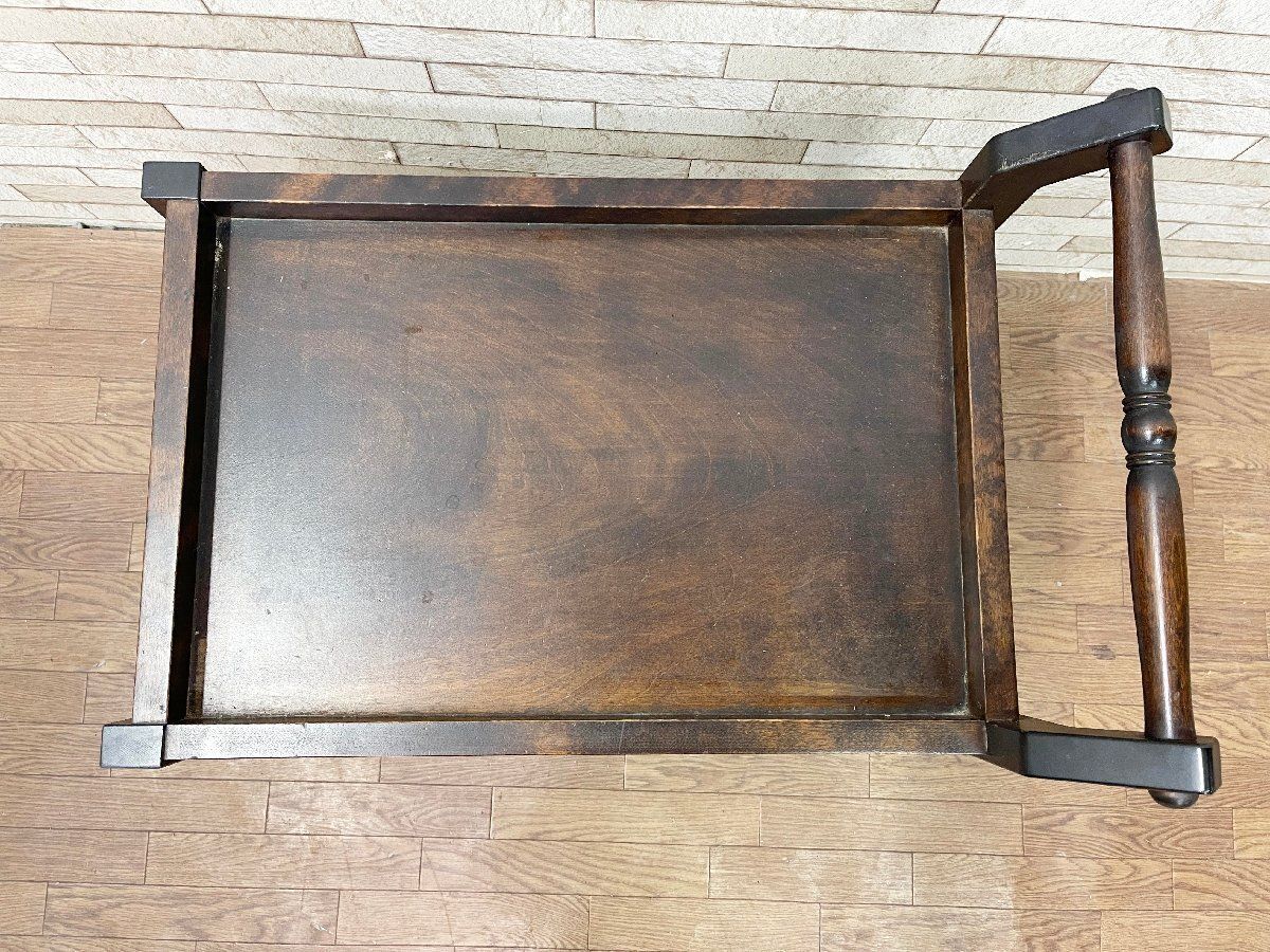 □民芸調 木製キッチンワゴン キャスターワゴン クラシック