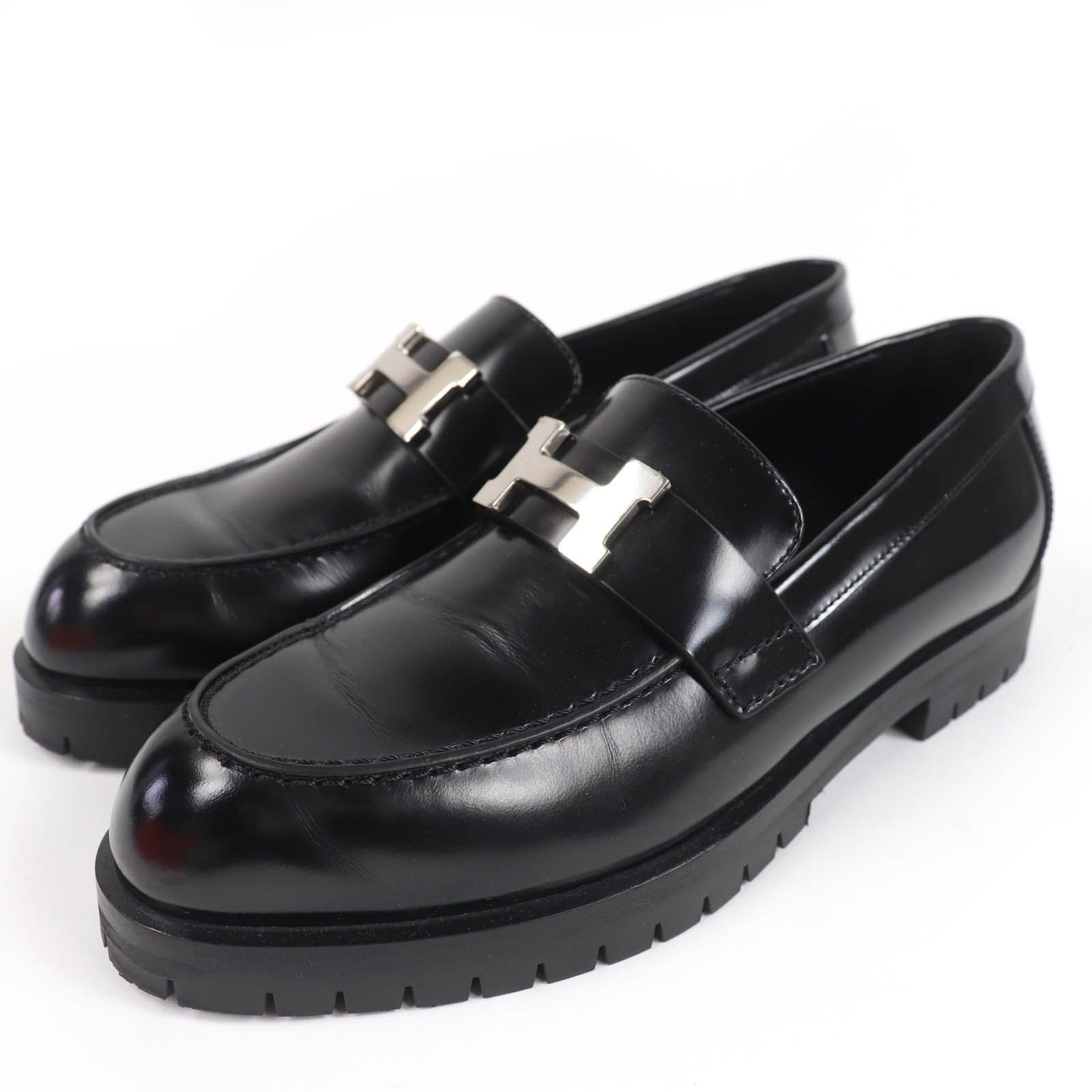 最終価格❣️エルメス コンスタンス ローファー シルバー金具 35 美品☆HERMES エルメス レザー モカシン フォーブル コン