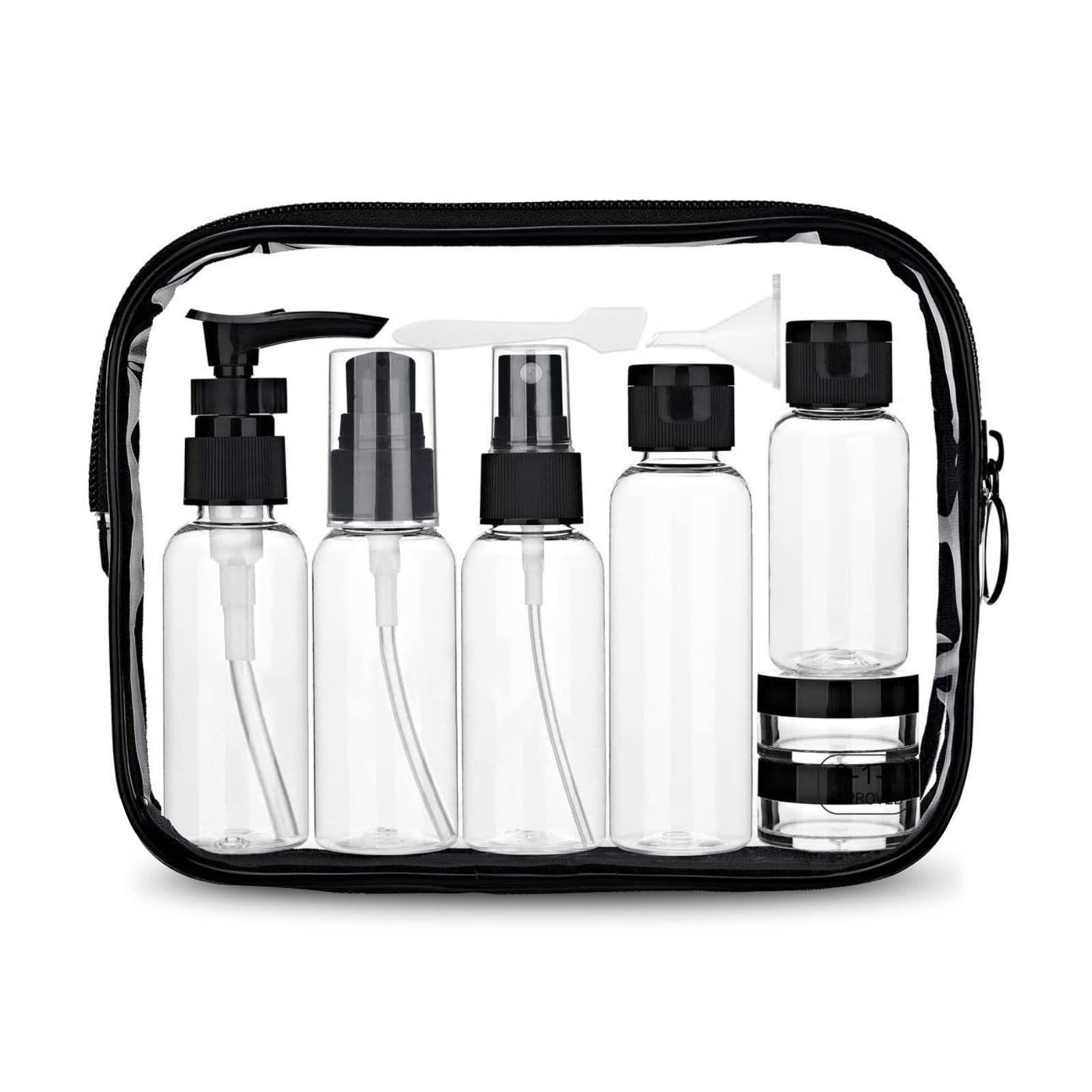 ABIRDAY トラベルボトル コンテナ u0026 トラベルサイズ 洗面用品 アクセサリーボトル トイレタリーバッグ付き 液体漏れ防止 TSA承認 機内持ち込み - レディース/メンズ (セットA 12イン1)， SET-A [