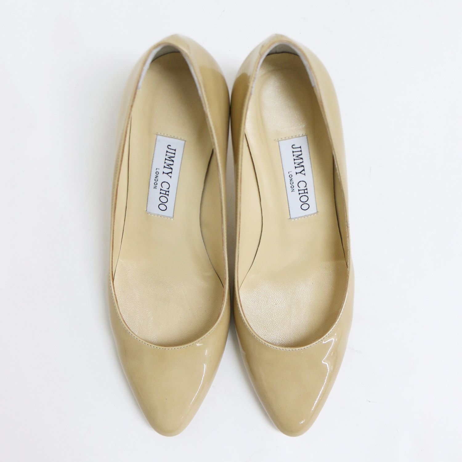 ジミーチュウ パンプス エナメル ベージュ サイズ35 1/2 JIMMY CHOO ジミーチュウ パンプス エナメル レザー 10cm