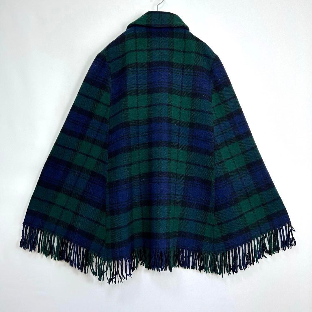 【ヴィンテージ】ケープコート ポンチョ ボウタイ 刺繍 紫 黒 レトロ ビンテージ ウール ケープコート / vintage wool cape coat | NVC