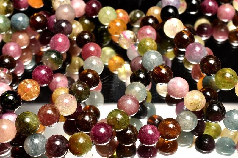 華やか◇マルチカラー トルマリン 7mm ブレスレット 1個売り