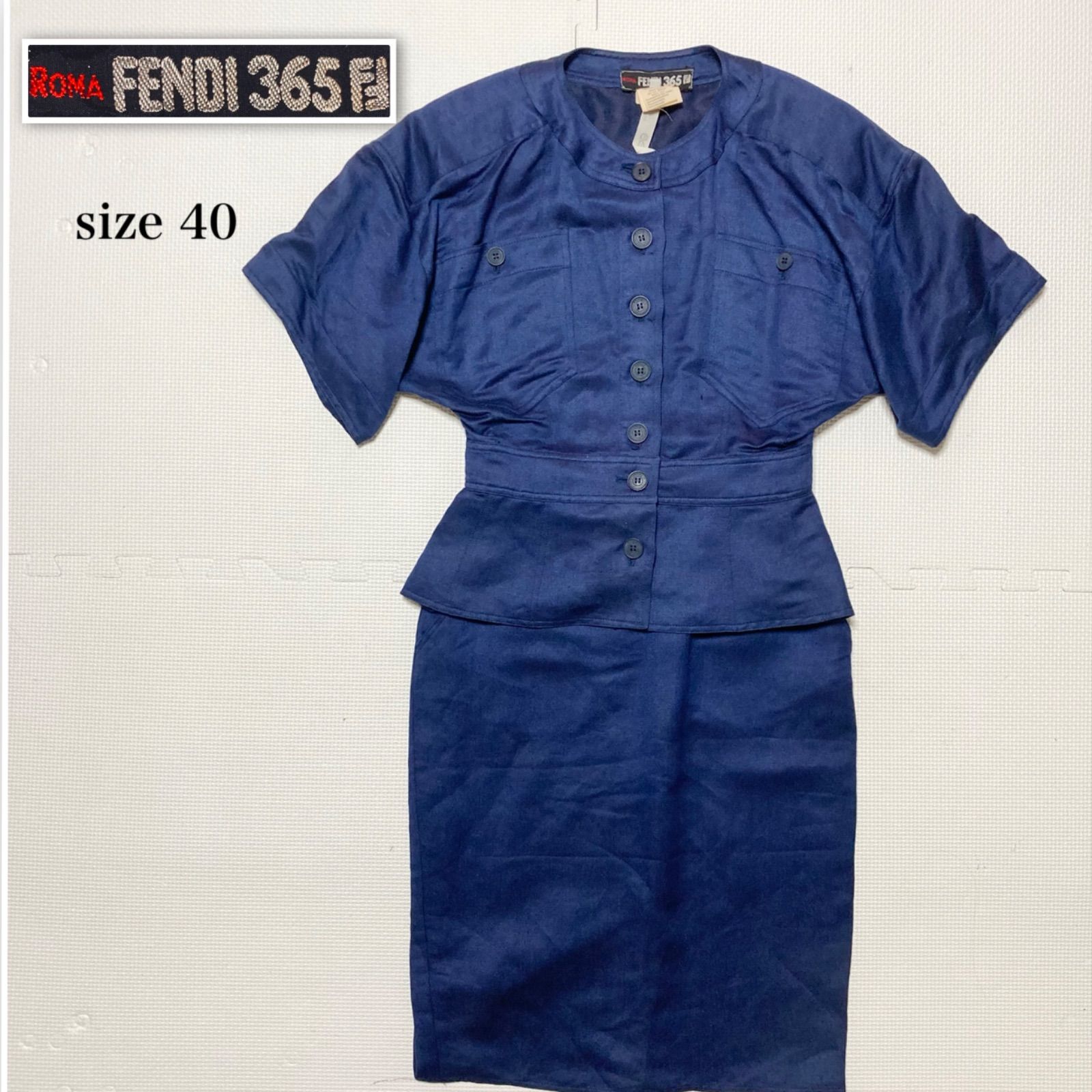 美品　FENDI フェンディ　スーツセットアップ　スカート　上下　黒 FENDI フェンディ スカートスーツ サイズ:42 ブラック