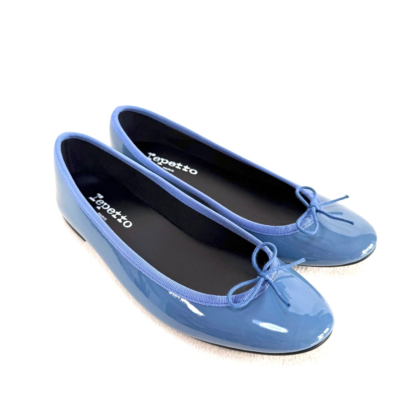 【未使用】 repetto レペット バレエシューズ フラットパンプス エナメル 極美品✨レペット エナメル フラット バレエシューズ ブルー 38.5