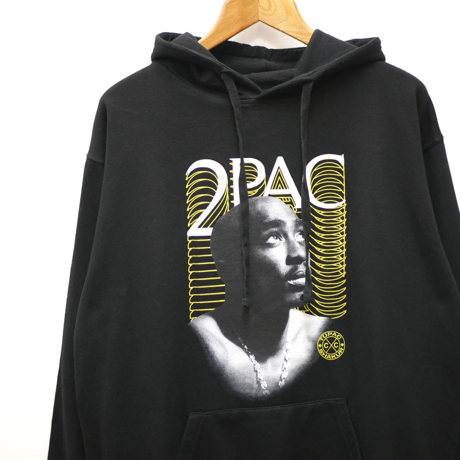 2PAC プリント パーカー M メンズ TUPAC SHAKUR 黒 古着 - 古服屋