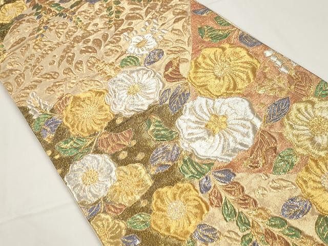 平和屋着物○六通柄袋帯 ふくれ織 辻が花 金銀糸 正絹 逸品 CAAY9291yk