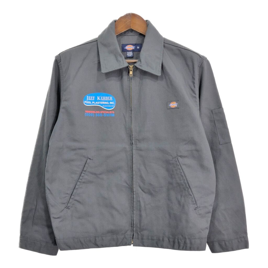 90s Dickies ワークジャケット 企業ワッペン グレー L