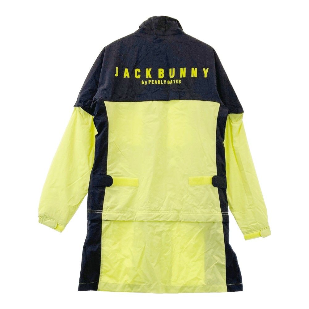 【超美品】 JACKBUNNY イエロー ワンピース ジャックバニー ロゴジャガード半袖モックネックワンピース 263