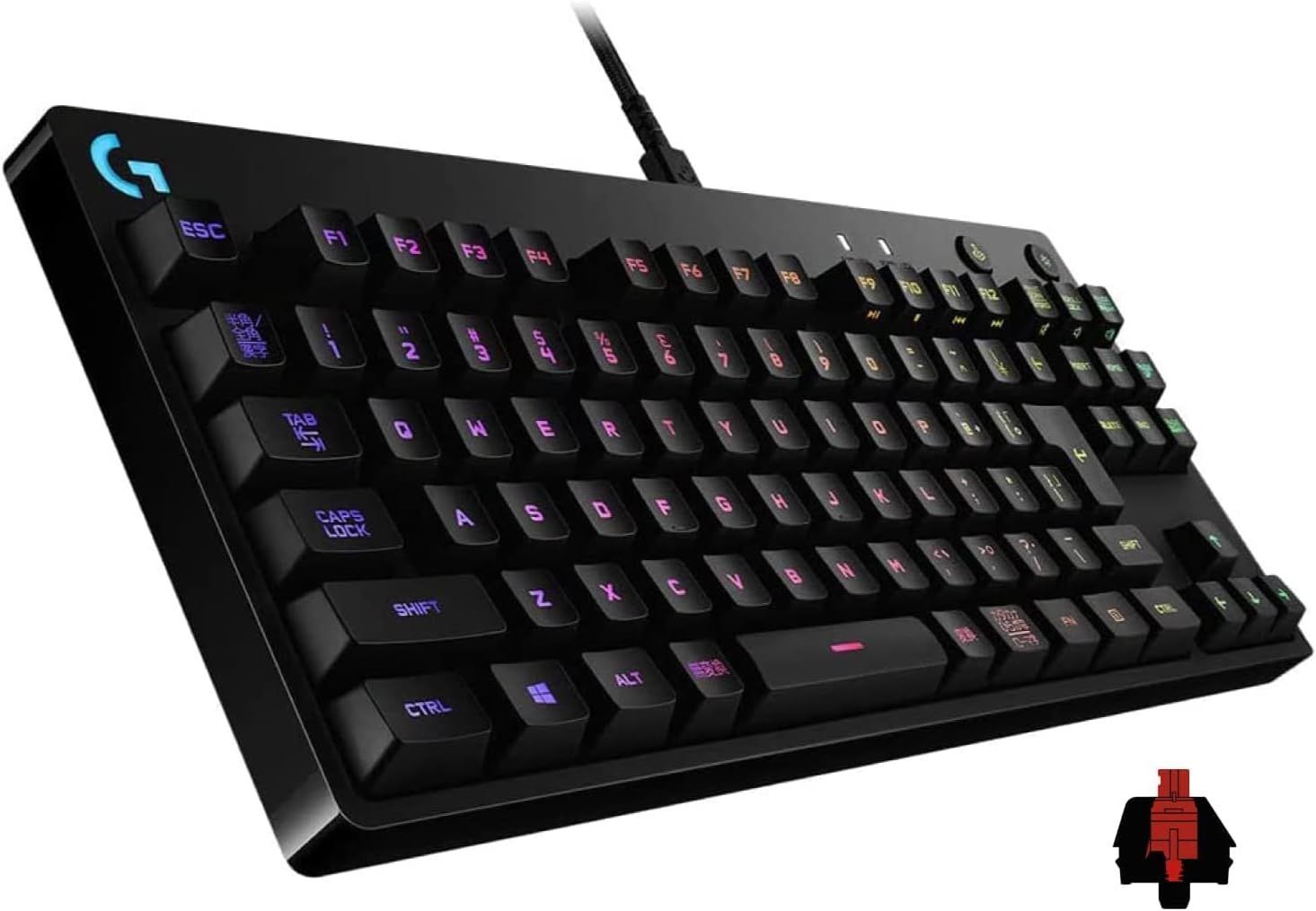 Logicool G PRO ゲーミングキーボード G-PKB-002LNd テンキーレス リニア 赤軸 静かなタイピング GXスイッチ 有線 ゲーミング メカニカルキーボード 日本語配列 LIGHTSYNC RGB 充電 着脱式ケーブル 正規品
