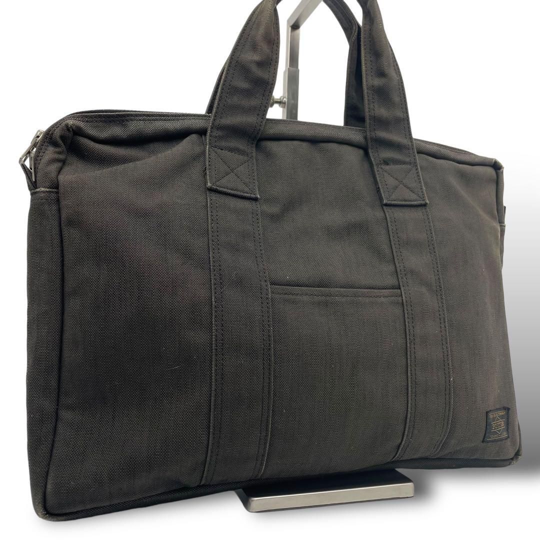 PORTER ポーター ビジネスバッグ キャンバス 黒 ブラック【中古