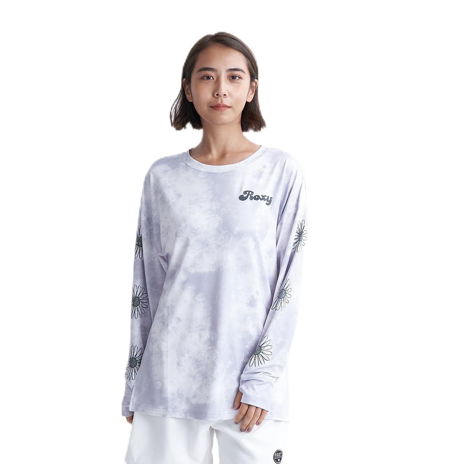 [ロキシー] ラッシュガード 水陸両用フラワープリントサムホール付ロングスリーブTシャツ レディース GRY [グレー] [L]