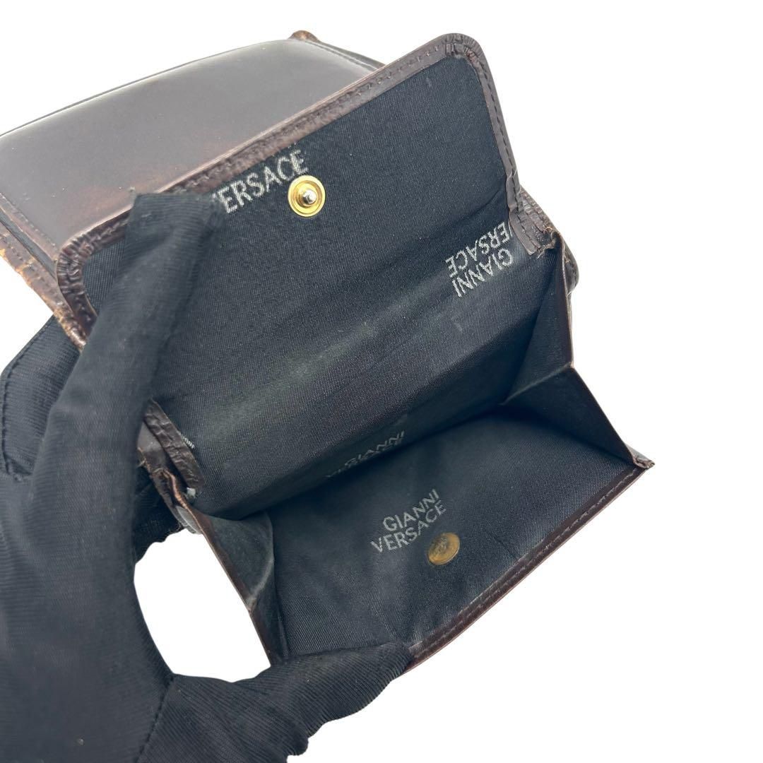 1246 ジャン二ヴェルサーチ 2つ折り財布 メデューサ クロコ型
