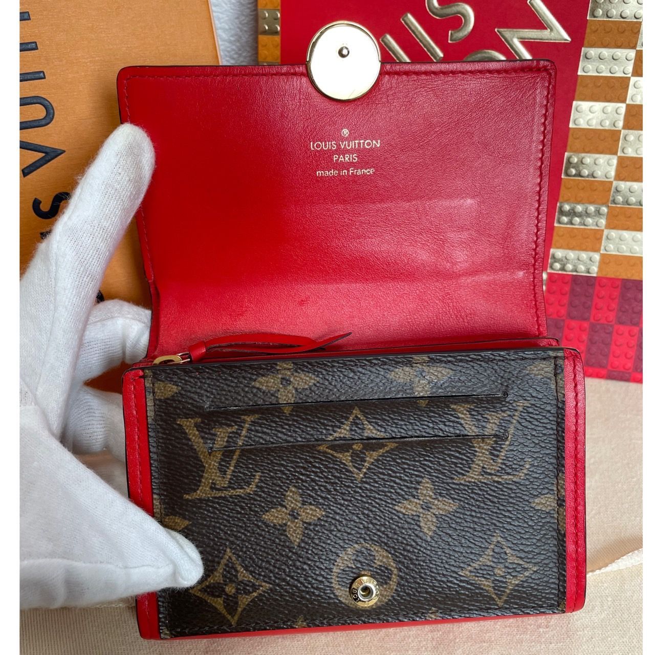 極美品】Louis Vuitton ルイヴィトン モノグラム ポルトフォイユ フロール コンパクト 二つ折り財布 M64587 コクリコ ブラウン  フラワー - ブランド別