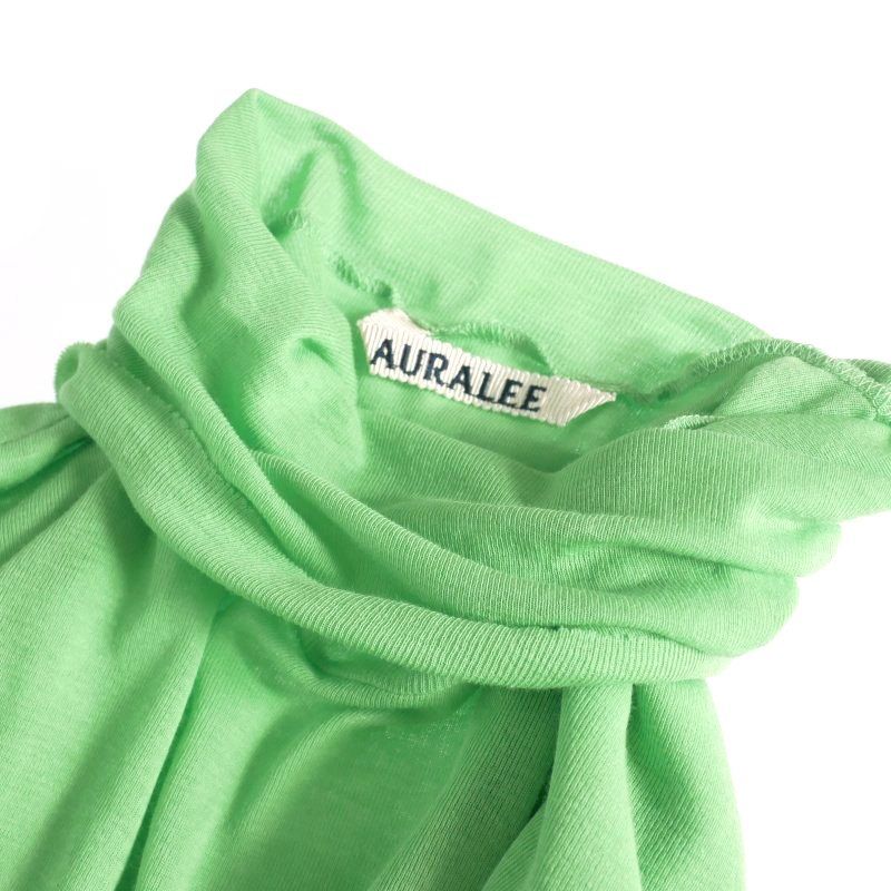 オーラリー AURALEE HIGH GAUGE SHEER RIB TURTLE タートルネックシアーカットソー Tシャツ 長袖 1 グリーン 緑 A23AT02HF レディース AURALEE / HIGH GAUGE SHEER RIB TURTLE NECK L/S TEE(LADY'S