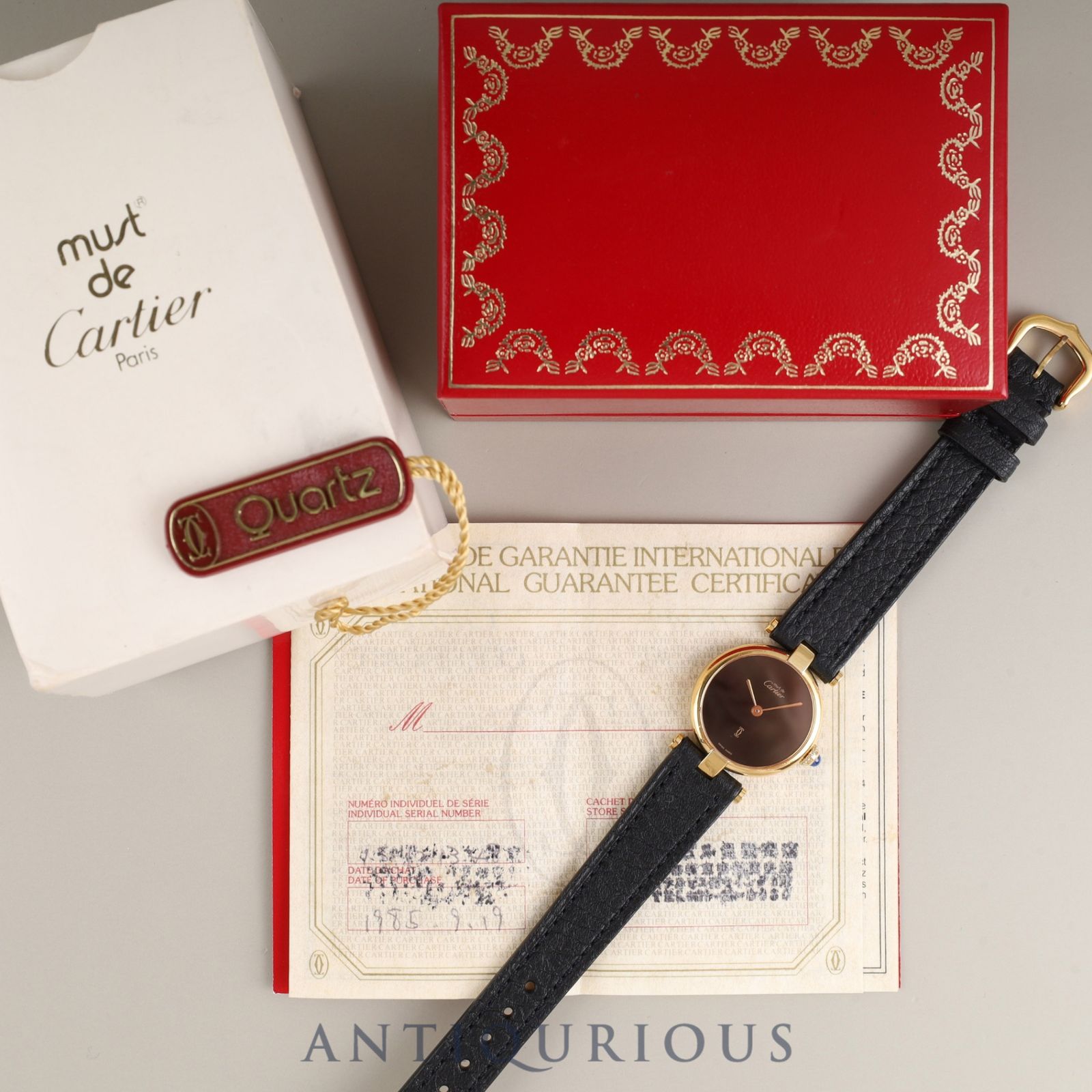 カルティエ マスト ヴァンドーム VLC SM クォーツ SV925 革 純正尾錠  