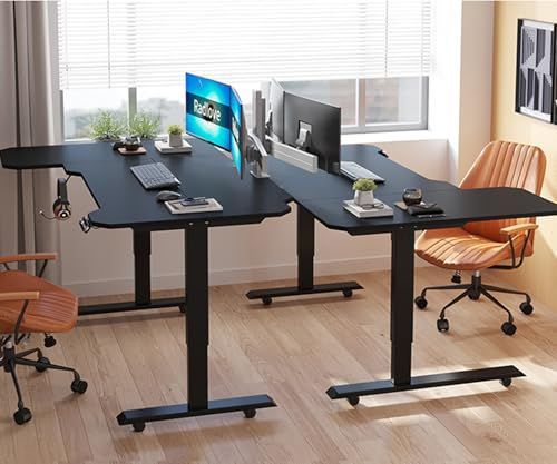 Radlove　電動昇降式パソコンデスク 幅150CM×奥行101CM 高さ調節 Amazon | Radlove パソコンデスク 電動昇降式 デスク 幅150CM