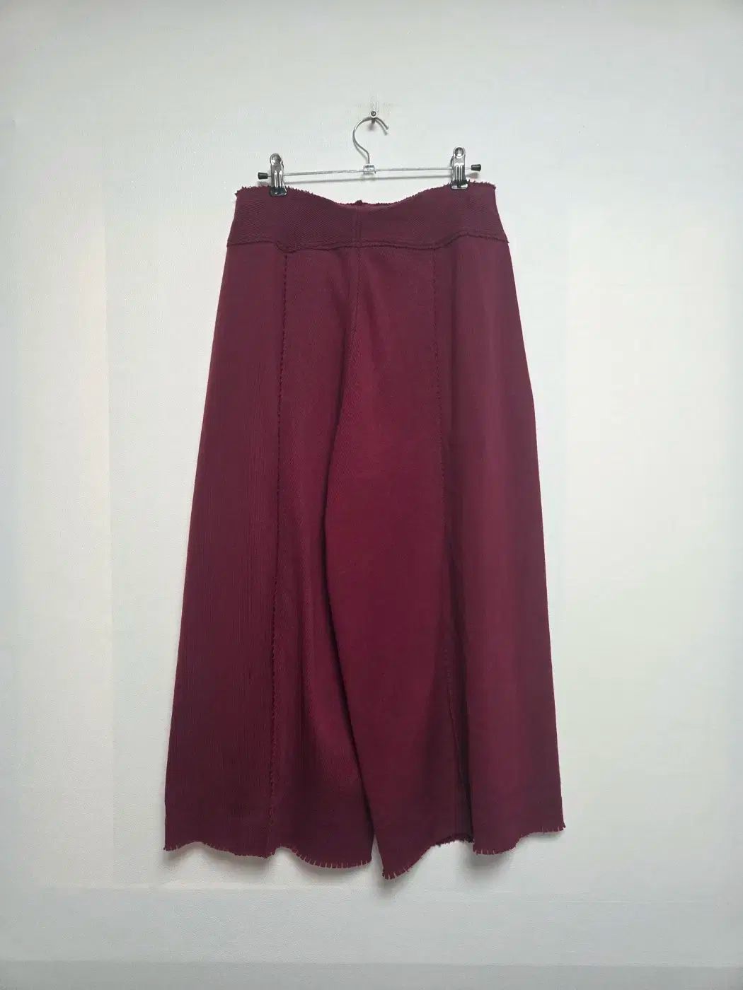 ISSEY MIYAKE イッセイミヤケ レディース ニット ワイド パンツ ワインレッド M