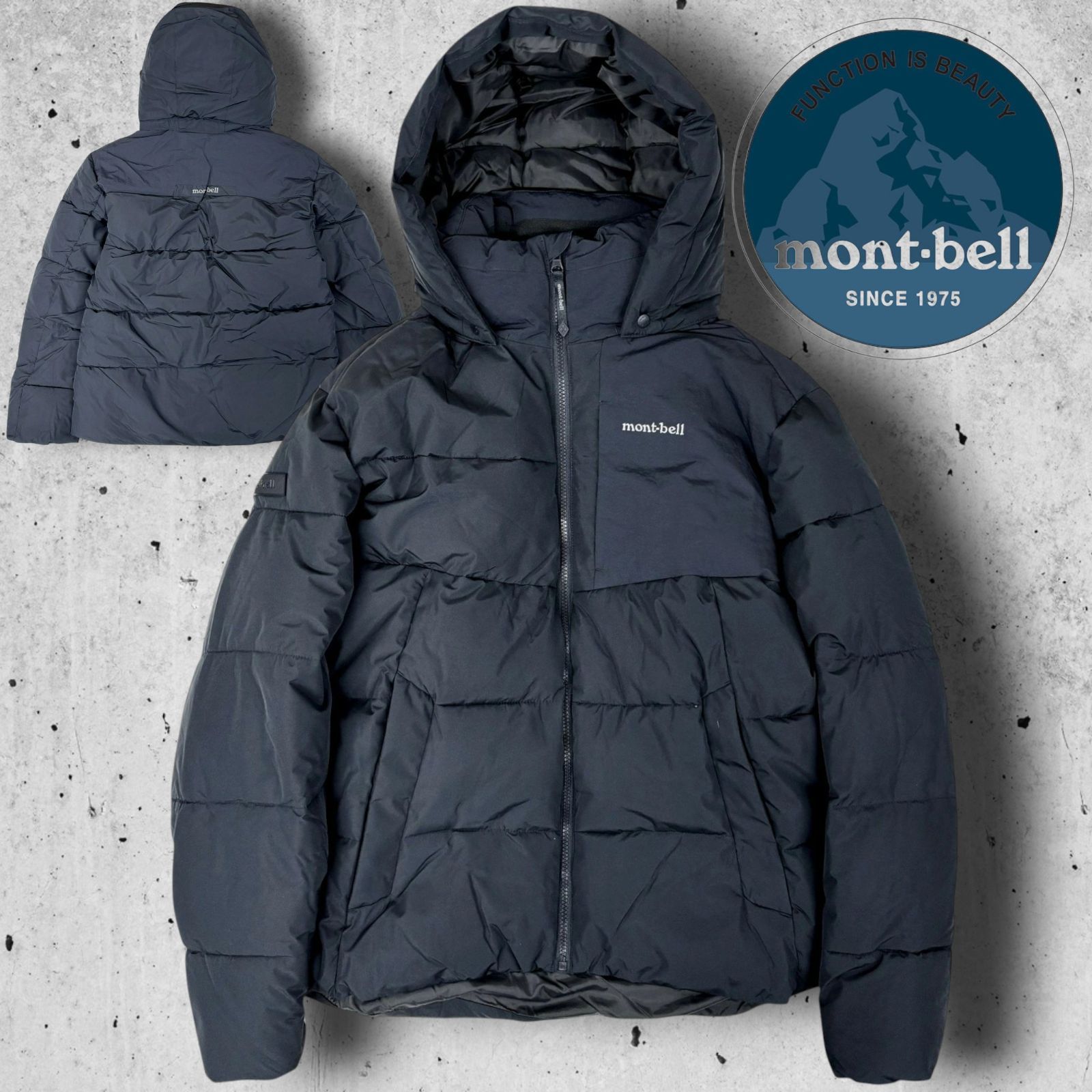 mont-bell モンベル エコダウン ナイロン切替 中綿入り フーデッド ジャケット パデッドブルゾン アウトドア MW3GAMDJ203 ダークグレー ▲100 51002m02