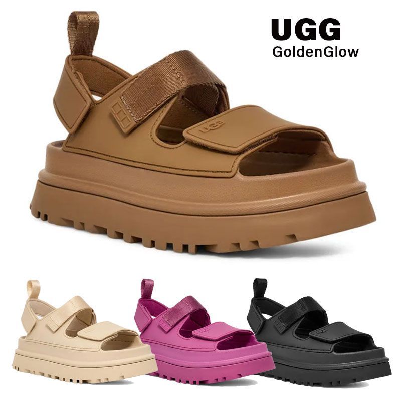 UGG アグ サンダル ストラップ 厚底 プラットフォーム 軽量 ゴールデングロウ レディース GOLDENGLOW 1152685 送料無料 サンダル レディース 女性 靴 軽い 歩きやすい 痛くない 大きいサイズ 滑りにくい ブラウン