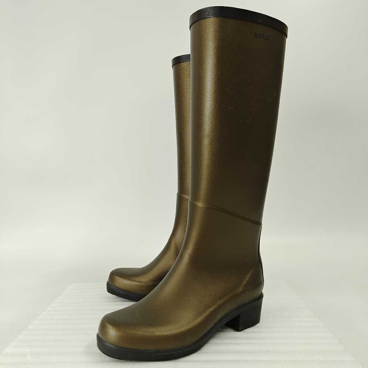 エーグル　レインブーツ　35  22.5センチ AIGLE】 エーグル ジャンピング ラバーブーツ 35 22.5㎝ - メルカリ