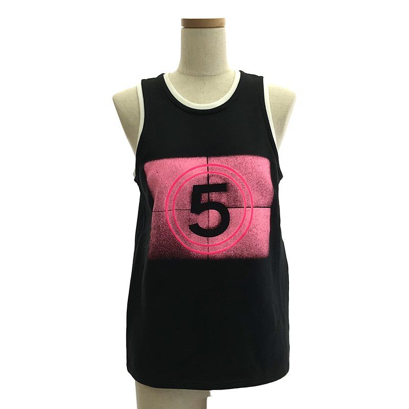 CHANEL | シャネル | ココマーク ナンバリング レイヤードリブ スウェット タンクトップ カットソー | 36 | ブラック|ピンク | レディース