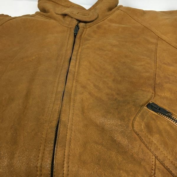 CHRIST レザージャケット/ライナーボア サイズXL程度 茶 キャメル 管NO