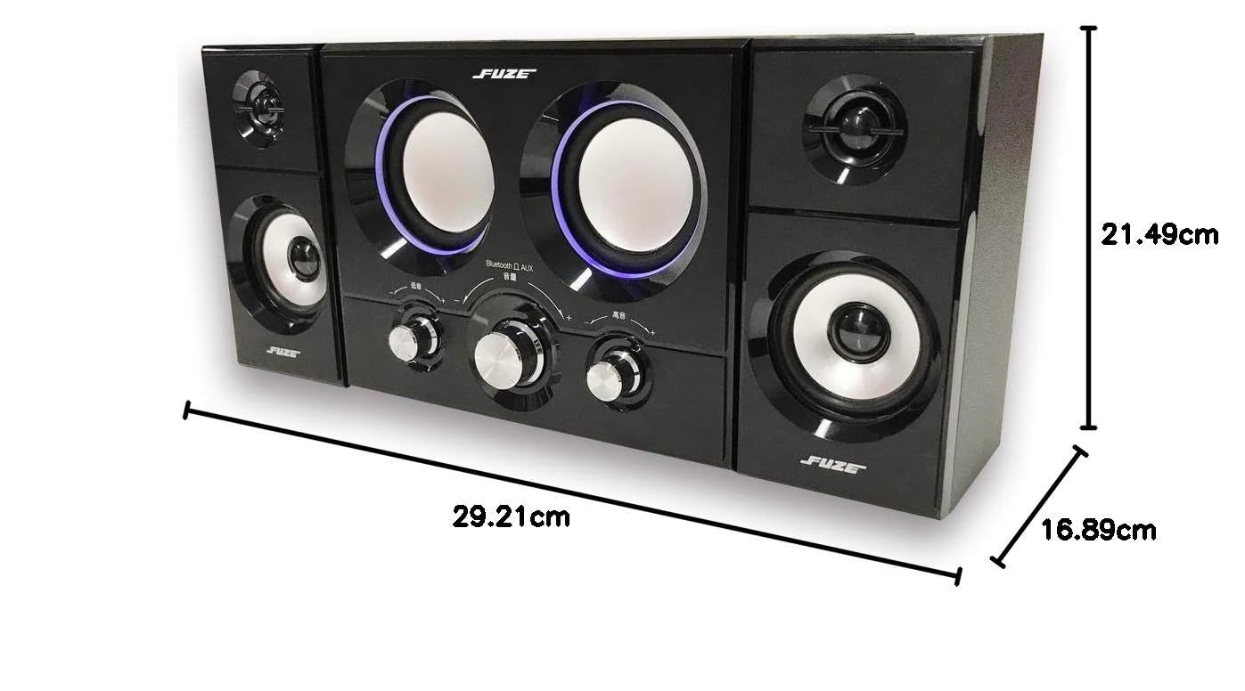  FUZE 2.1 ch アンプ内蔵 Bluetooth スピーカー ブラック AUX ダブルウーファー 重低音 ホームシアター その他 ポータブルプレーヤー