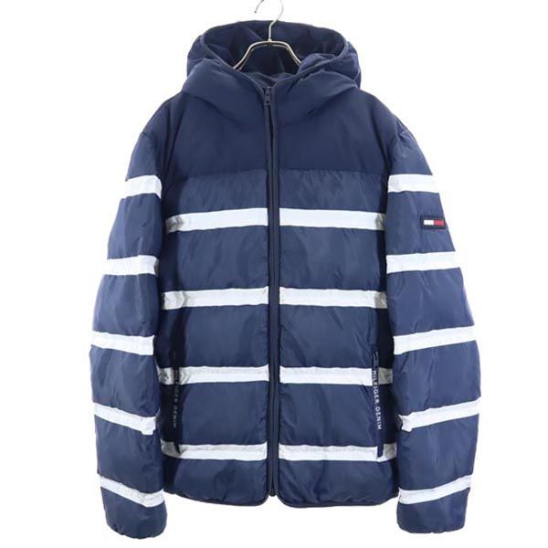 トミーヒルフィガー ボーダー 中綿ジャケット M ネイビー系 TOMMY