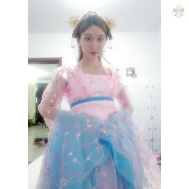 中国風コスプレ衣装 唐時代引き裾振袖舞台衣装