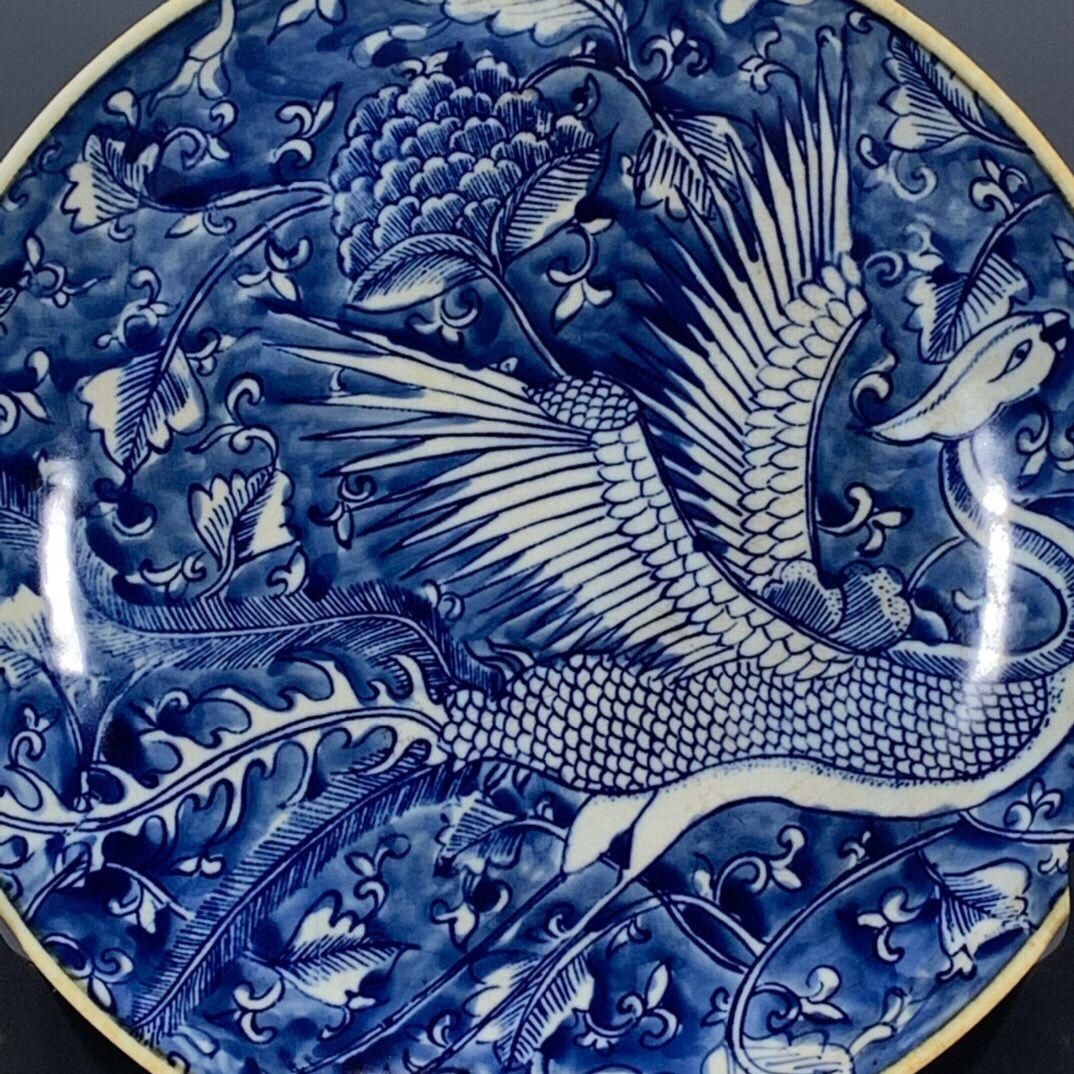 彫刻 花かす斗 陶磁器 装飾品 工芸品 美術品 置物 清雍正青花斗彩龍鳳図磁器皿 景徳鎮 陶磁器 装飾品 現代工芸品