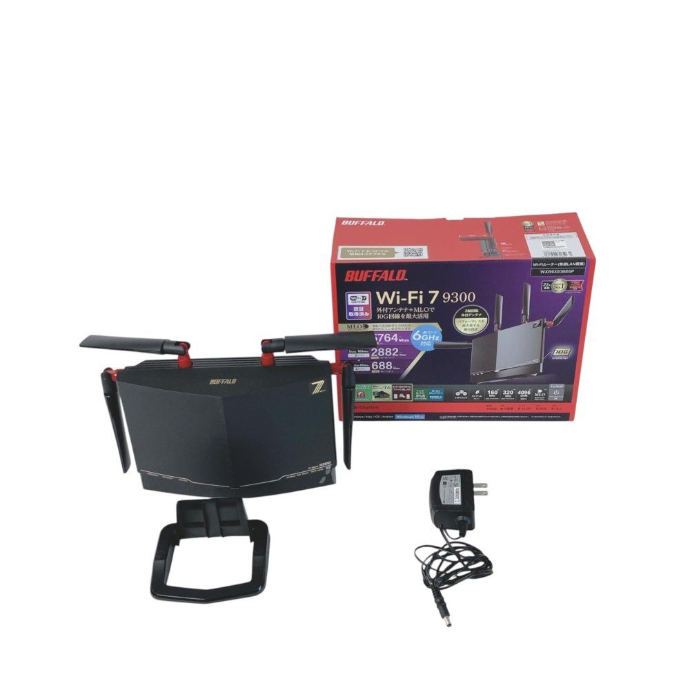 バッファロー WiFi ルーター 無線 LAN Wi-Fi 7 11be トライバンド 6ストリーム WXR9300BE6P N