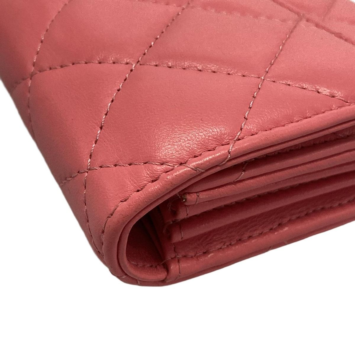 CHANEL(シャネル) 長財布 マトラッセ ピンク シルバー金具