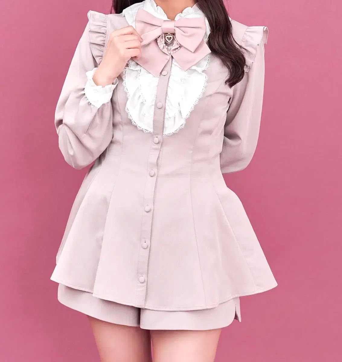 本物 シークレットハニー リボン フリル セットアップ ピンク Secret Honey シークレットハニー 量産型 地雷系 LIZ LISA リズリサ