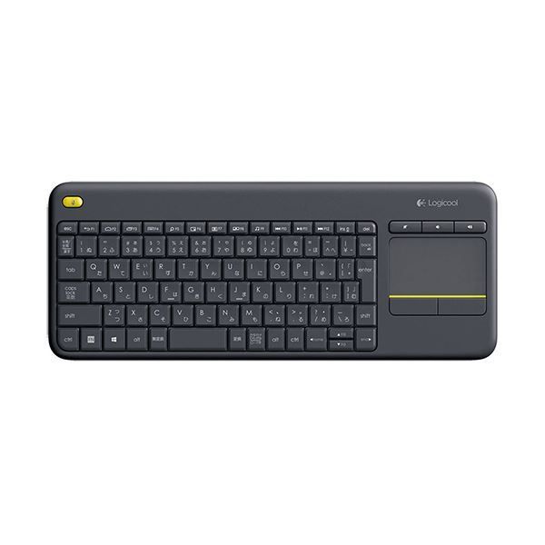 (まとめ）ロジクール ワイヤレス タッチキーボードk400 Plus ブラック K400pBK 1台（×3セット）