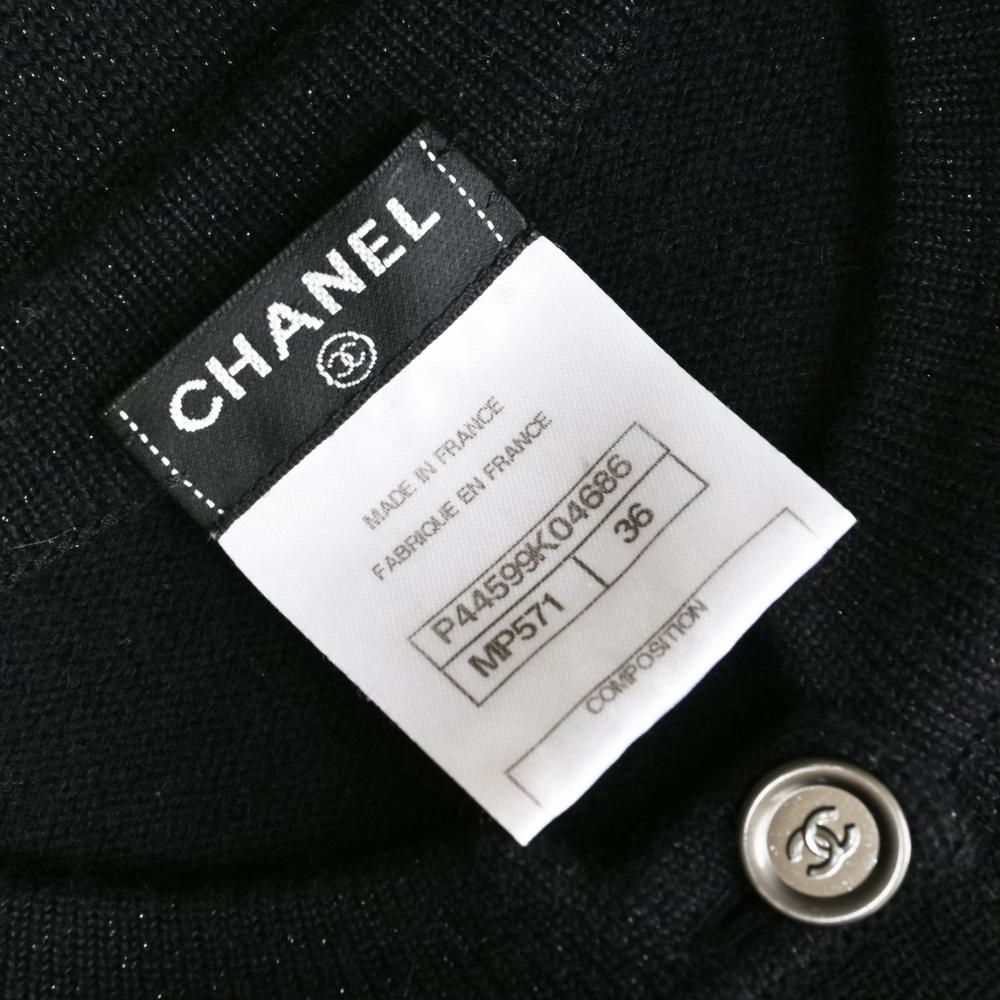 CHANEL カシミヤシルク混 ニット ワンピース ココマークボタン7