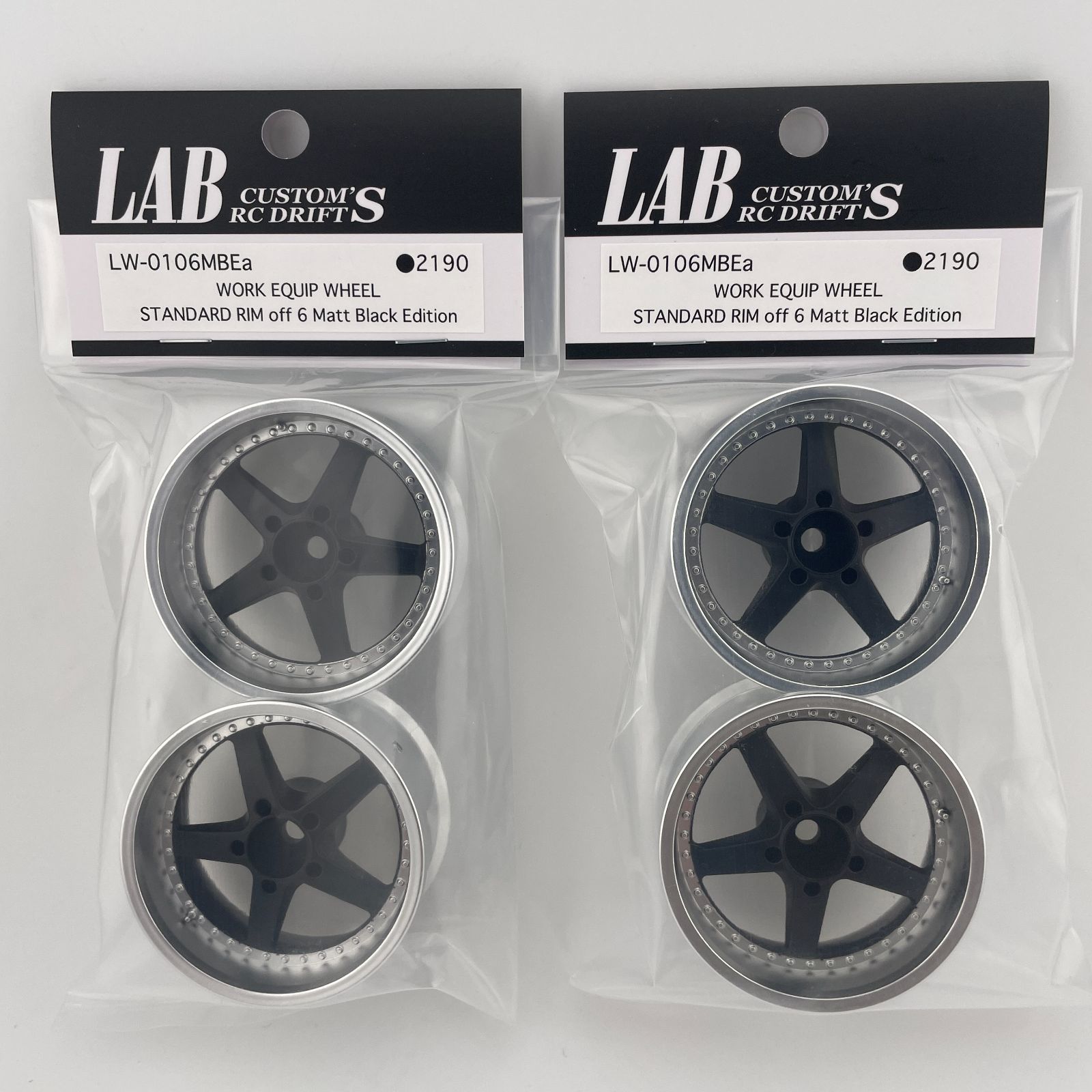 LW-0106MBEa ×2 WORK EQUIP WHEEL STANDARD RIM off6 Matte Black Edition ラジコンホイール 新品