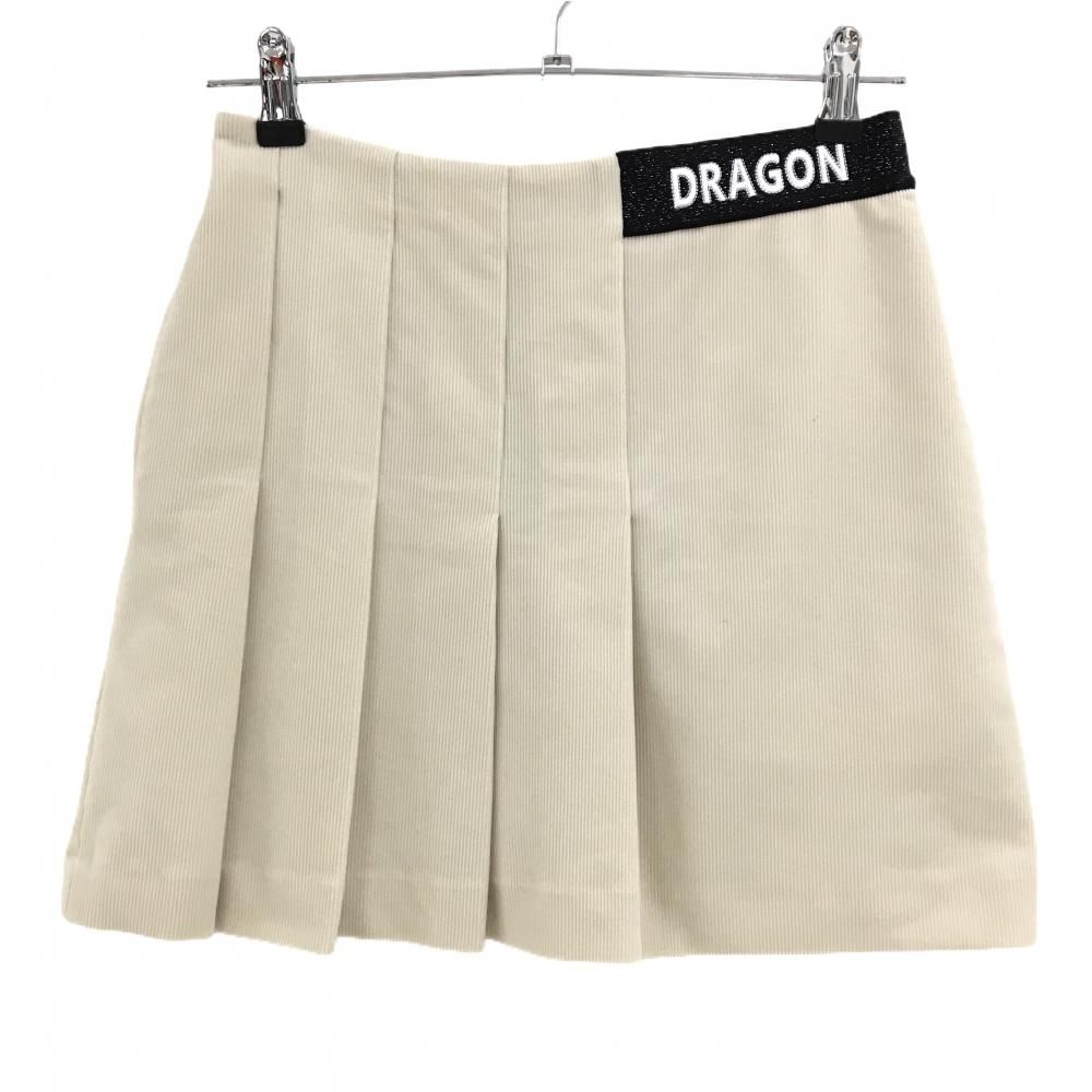 超 ダンスウィズドラゴン スカート ライトベージュ×黒 一部プリーツ レディース 2 M ゴルフウェア Dance With Dragon