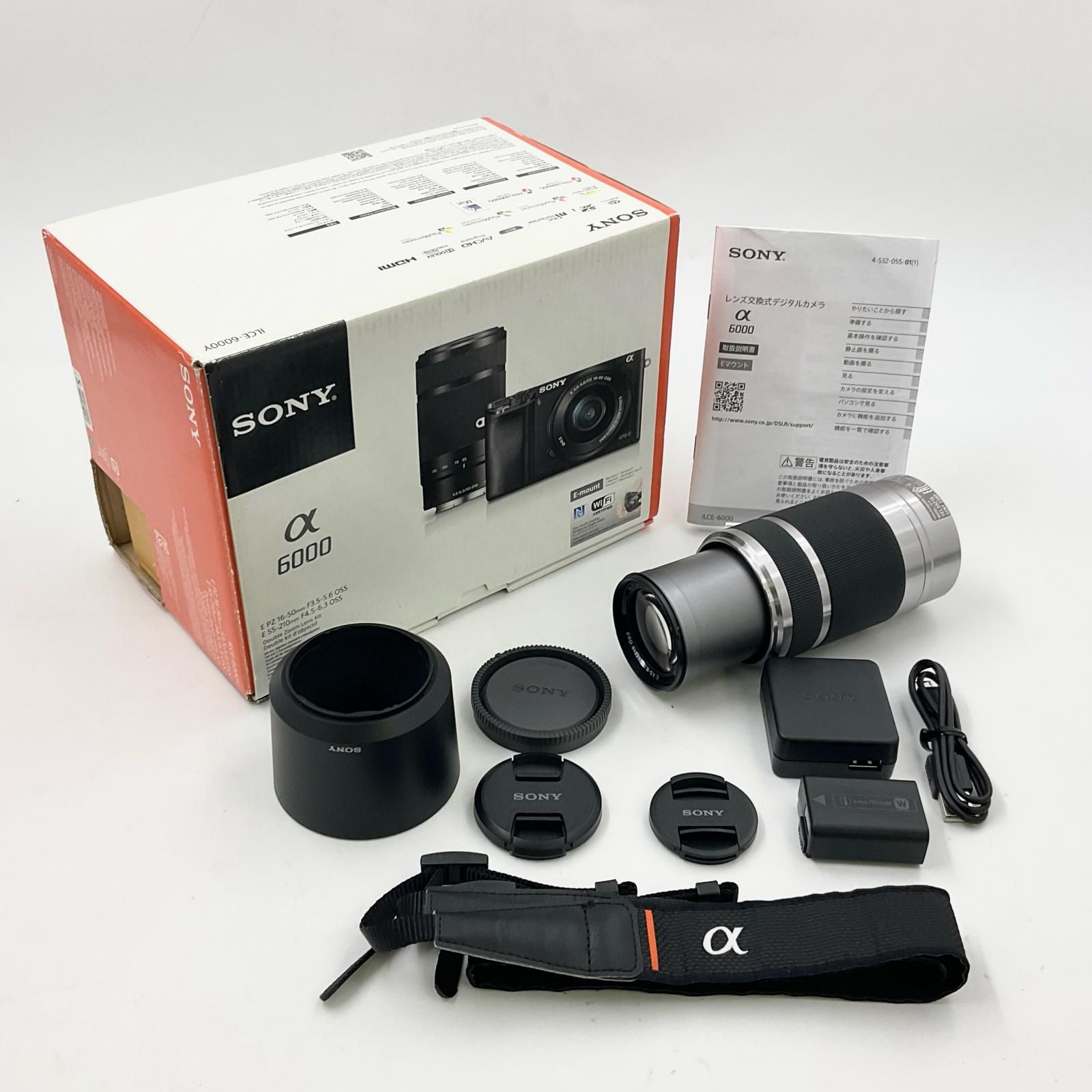 Sony α6000 ダブルズームレンズキット シルバー 中古)SONY α6000 ILCE