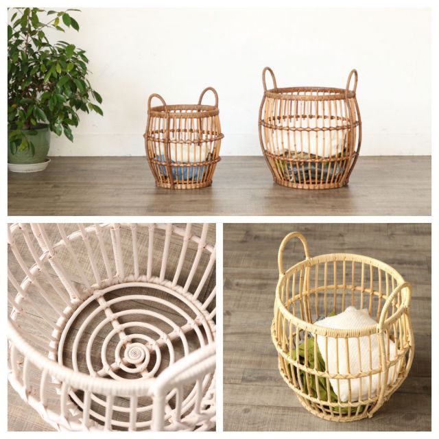  Breeze Series シリーズ ラタン バスケット 大小 組 名刺整理用品 机上アクセサリー