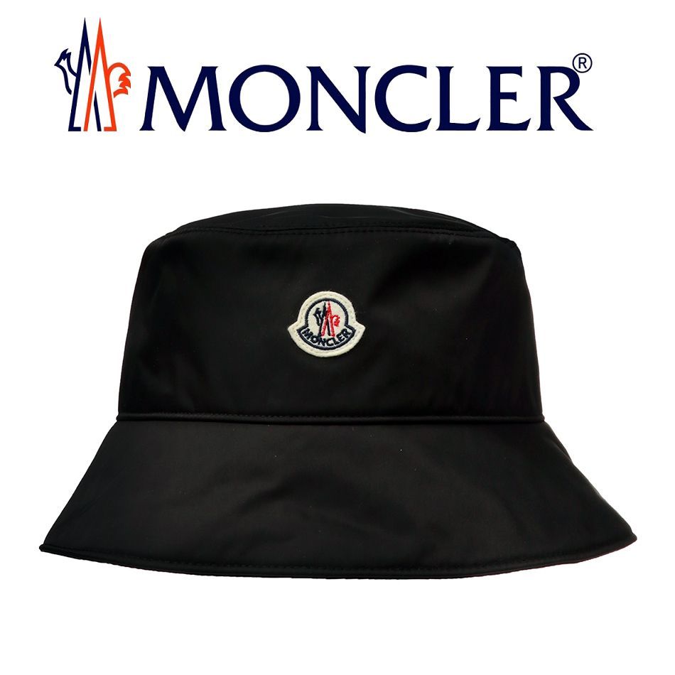 5 MONCLER モンクレール 3B70600 C0410 ブラック ロゴ バケットハット