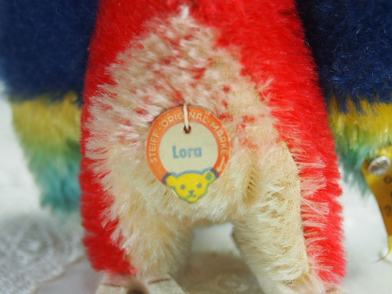 シュタイフ☆Parrot Lora 12cm オールID's完品☆オウムのローラ