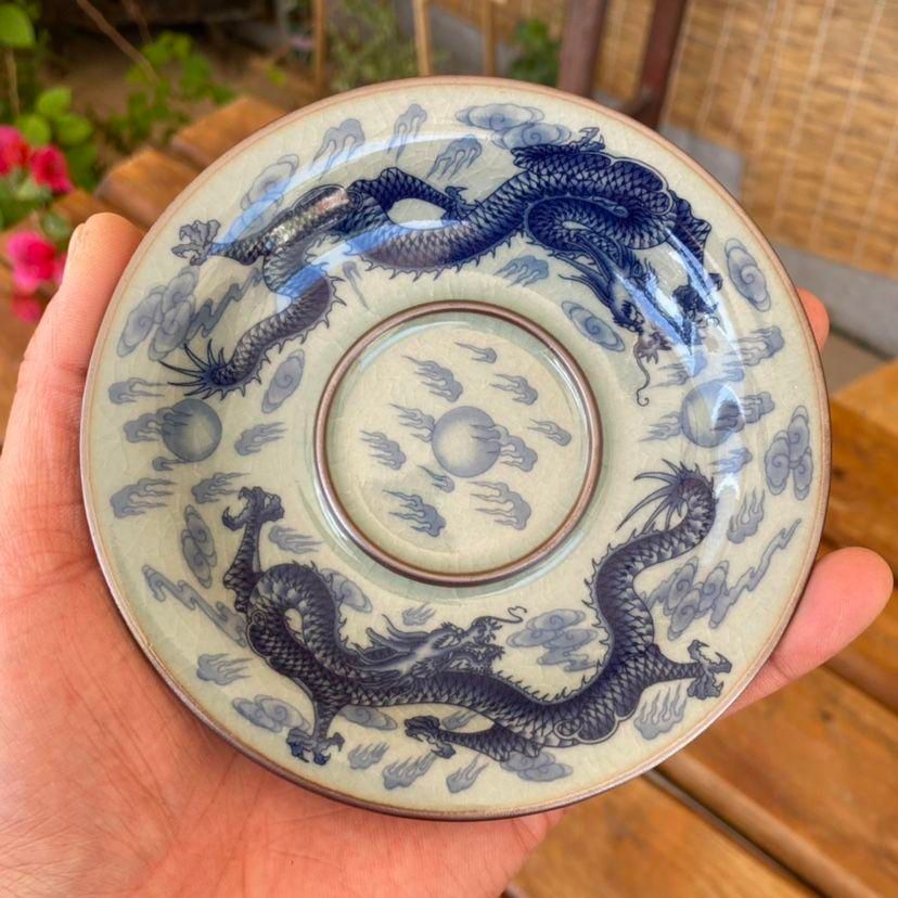 一番の贈り物 青花九龍紋蓋碗 中国茶器 未 煎茶具 飲茶食器 蓋付き茶器 景徳镇 工芸品