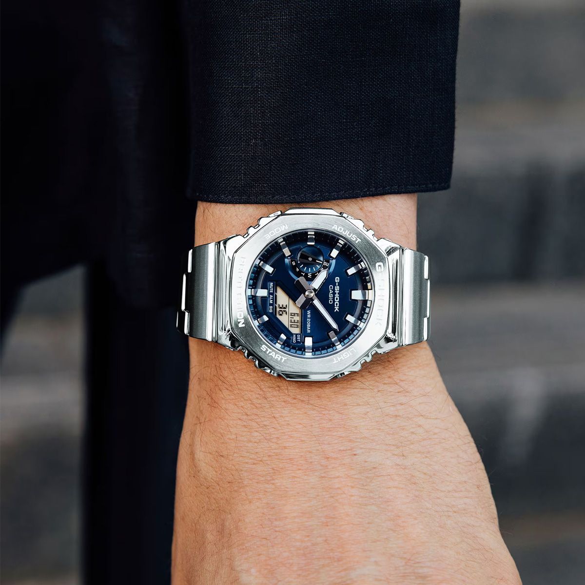  CASIO G SHOCK カシオ ジーショック GM 2110 D シリーズ フルメタル オクタゴン 八角形 アナログ デジタル ステンレス ブレスレット 男性 腕時計 メンズ カシオーク CASIOak アナデジ デジアナ 時計 2 AJF 腕時計(クォーツ) 腕時計(アナログ)