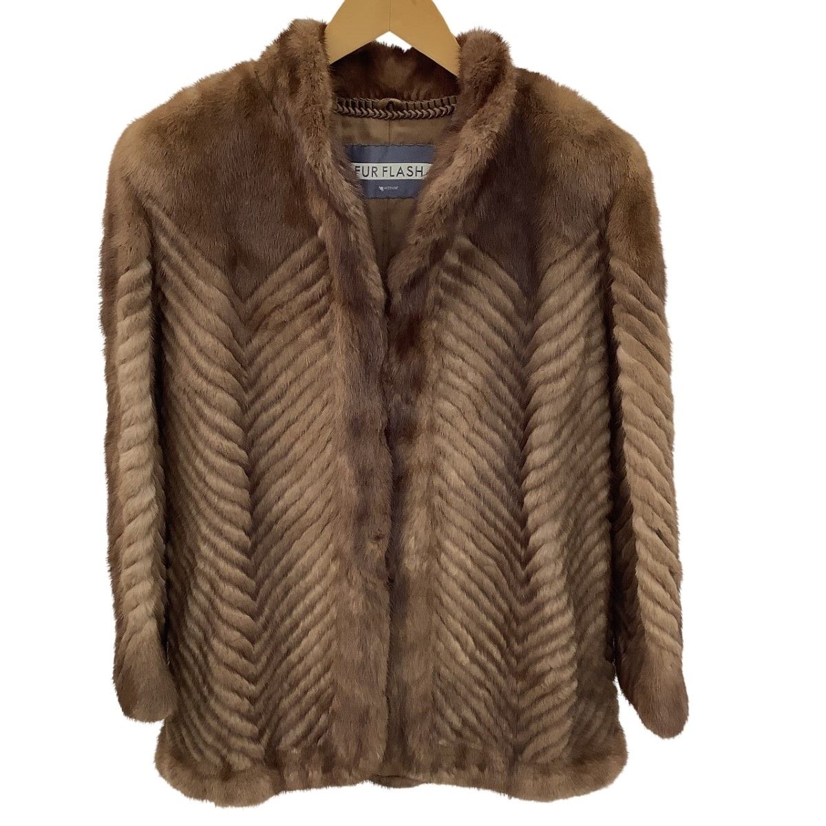 FUR FLASH レディース 毛皮 コート SIZE 9号 ブラウン