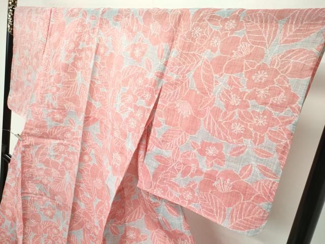 平和屋本店■極上　夏物　本場小千谷ちぢみ　草花文　麻　逸品　未使用　CZAA2483s5 平和屋本店□極上 夏物 本場小千谷ちぢみ 草花文 麻 逸品 未使用