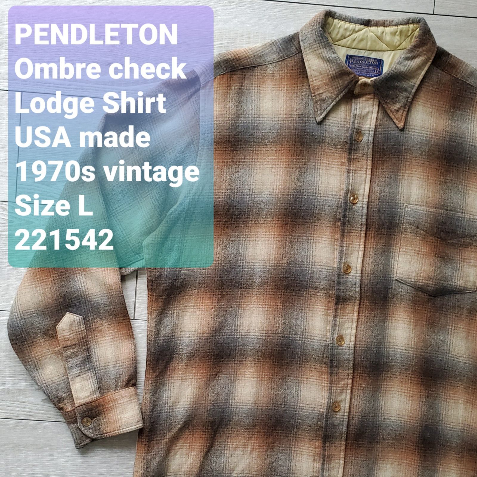 70's pendleton ペンドルトン オンブレシャツ ヴァージンウールLMfamiy