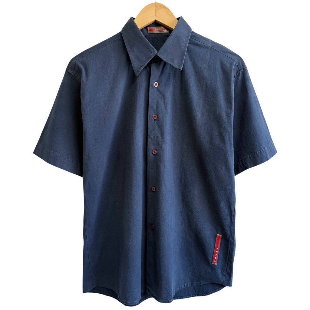 PRADA レイヤードTシャツ コットン 半袖 無地 ネイビー PRADA レイヤードTシャツ コットン 半袖 無地 ネイビー PRADA