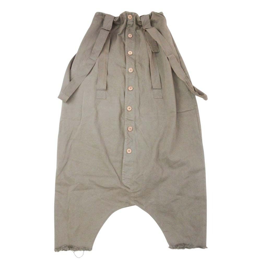 Marc Point マークポイント サスペンダー サルエルパンツ ボトムス クロップド 七分丈 ゴムウエスト 7 I 44 カーキ メンズ 古着