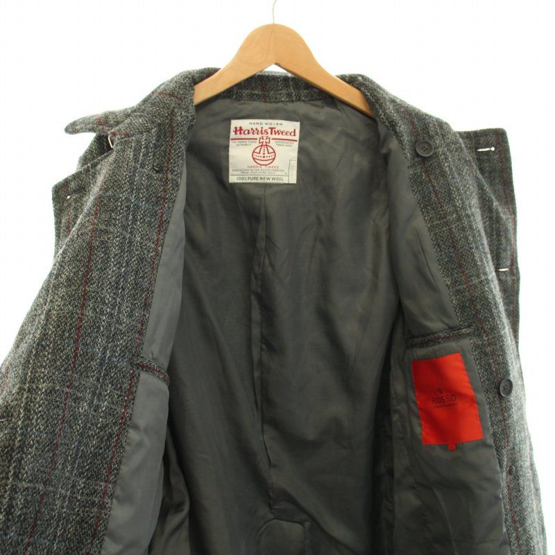 Harris Tweed ハリスツイード rosso コート チェック 高級 ロッソ ROSSO アーバンリサーチ ハリスツイード Harris Tweed P